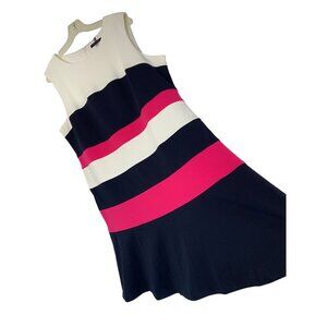 Tommy Hilfiger Womens Color Block A-Line Knit Dress Size 18W Knee Length NWOT